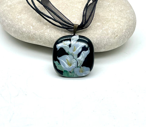 Hand made one of a kind glass necklace