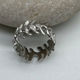 Sterling Silver Gold Vermeil Bone sz 7 1/2 Ring