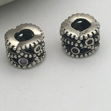 Sterling Silver European Large Hole Bead Pair
