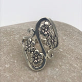 Sterling Silver Four Petal Twist Ring