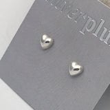 Dinky Puffed Solid Heart Earrings