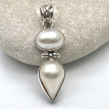 Mabe Double Pearl Sterling Pendant