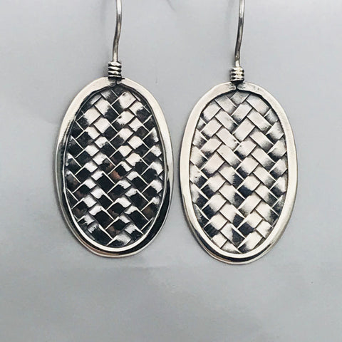 Tribal Karen Woven Oval Earrings