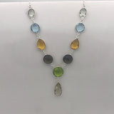 Sterling Silver Quartz Necklace and Bracelet Set