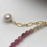 Tourmaline Freshwater AAA Pearl Gold Bracelet