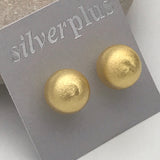 Brushed Gold Circle Earrings