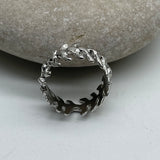 Sterling Silver Gold Vermeil Bone sz 7 1/2 Ring
