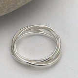 Sterling Silver Russian Wedding Four Band Womens Ring