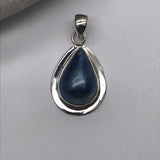 Sterling Silver Mabe Pearl Peacock Teardrop Pendant