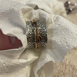Sterling Silver Spinner multi metal Size 6