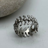 Sterling Silver Gold Vermeil Bone sz 7 1/2 Ring
