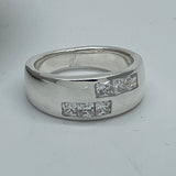 Sterling Silver Graduated Diamond Ring