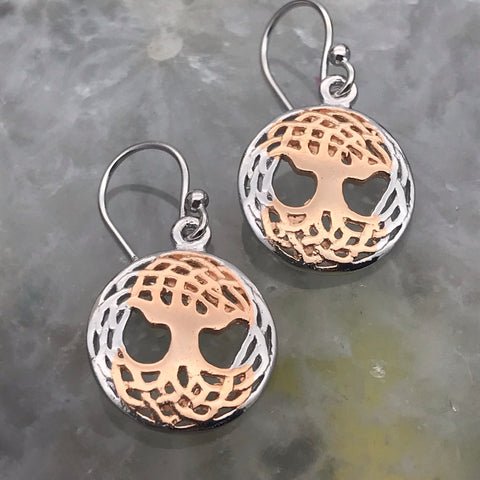 Large Tree of Life Circle Earrings