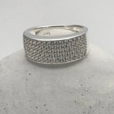 Sterling Silver Diamond Linear Ring