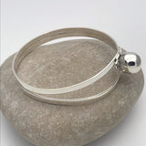 Sterling Silver Ball end split bracelet opening