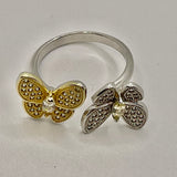 Twin Butterflies CZ Pave Ring