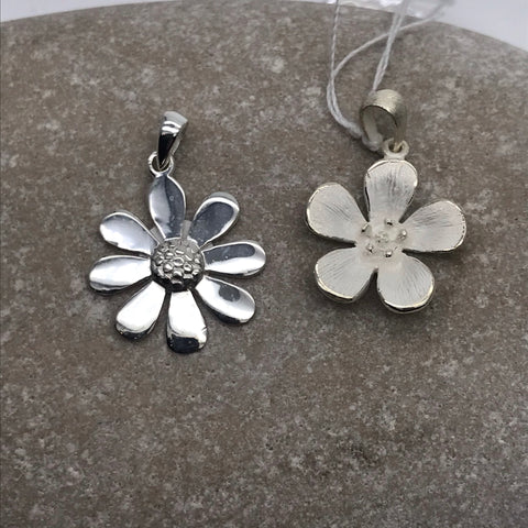 Petalled Flower Brushed Pendant