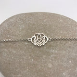 Silver Celtic Knot Interlocked Hearts Bracelet