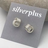 Sterling Silver Double interlocking Stud Earrings