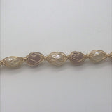 Freshwater Baroque Pearl Gold Wired Quartz Stone Bracelet