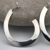 Sterling Silver Ski Slope Hoop Earrings