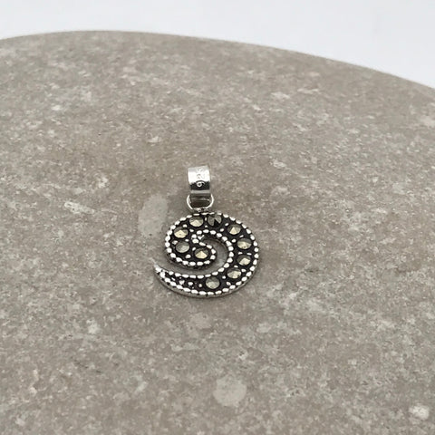 Marcasite Small Swirl Pendant