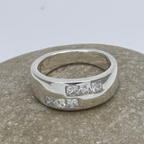 Sterling Silver Graduated Diamond Ring