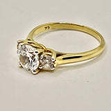 18Kt Gold Vermeil Sterling Silver Yellow Gold 7mm Diamond Ring
