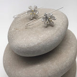 Large 3D flower with gold stamen earring