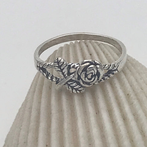 Dainty Rose Stem Ring