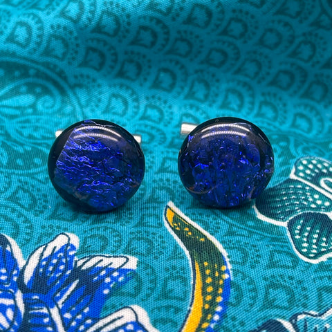 Cufflinks Solid 925 Sterling Silver hand made glass