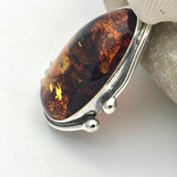 Sterling Silver Amber Art Deco Pendant