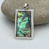 Sterling Silver Abalone Rectangle Pendant