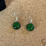 Hand made glass earrings 12mm