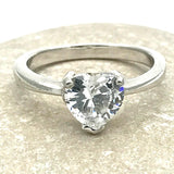 Heart 9mm Diamond Heart Shaped Solitaire Ring