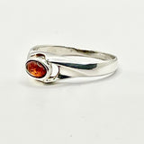 Amber Twist Oval Silver Ring