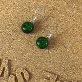 Hand made glass earrings 12mm