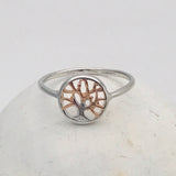 Tree of Life Rose Gold and Silver Ring