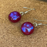 Hand made glass earrings 12mm