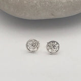Tiny Tree in a circle earrings