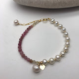 Tourmaline Freshwater AAA Pearl Gold Bracelet