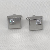 Cufflinks with Simulated Diamond