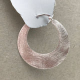Brushed Silver Hoop Earrings