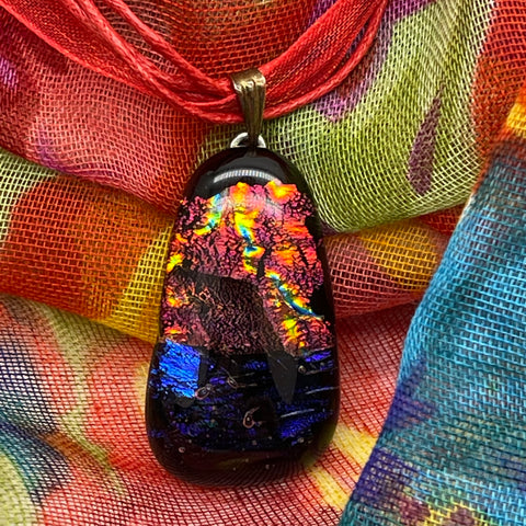 Hand made one of a kind glass necklace