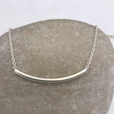 Shiny Silver Bar Necklace