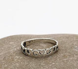 Sterling Silver Dainty Hearts Ring