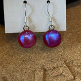 Hand made glass earrings 12mm