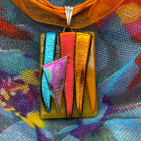 Hand made one of a kind glass necklace
