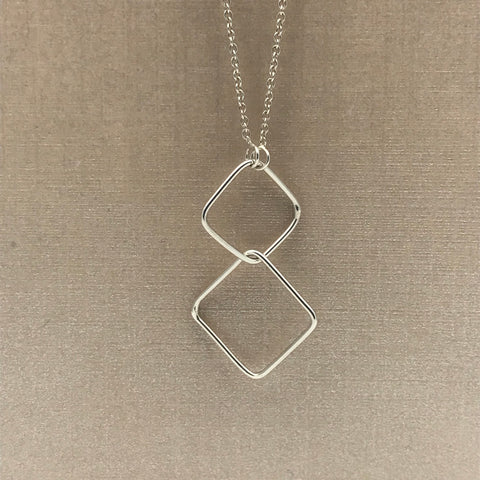 Fine Chain with Square Double Drop