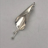 Sterling Silver Curled Leaf Pendant